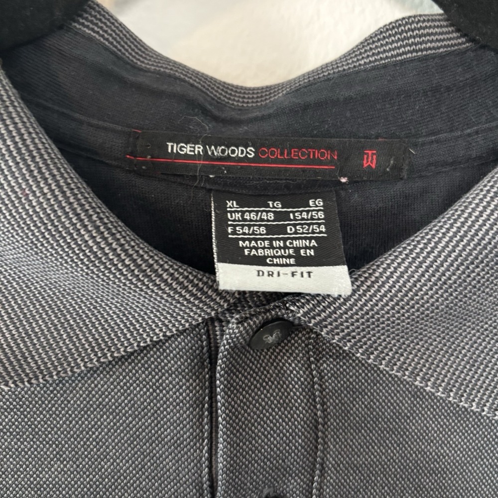 Nike Tiger Woods Collection Golf Polo Shirt Mens XL Gray Striped - Picture 4 of 12